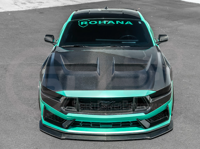2024-Up Ford Mustang S650 Dark Horse | CARBON FIBER Front Upper Grille Insert Trim Pair